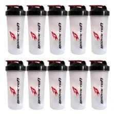Kit 10X Coqueteleira - 600ml Preto/Vermelho - BodyAction