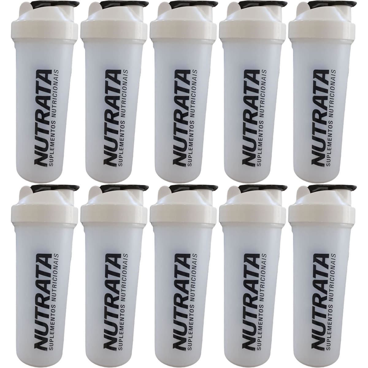 Kit 10X Coqueteleira - 600ml Transparente - Nutrata
