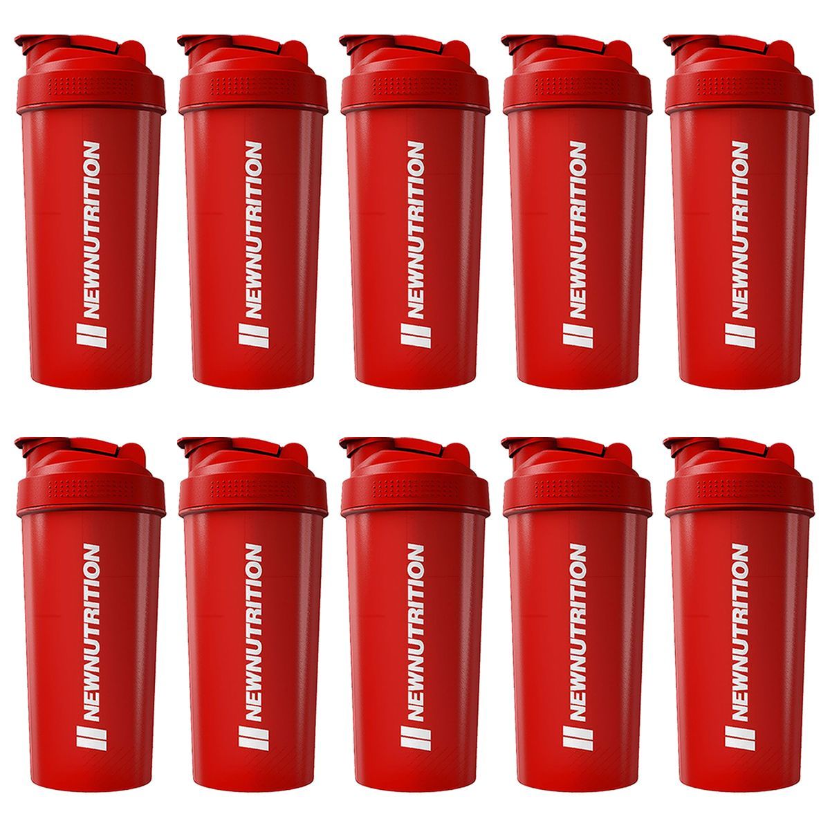 Kit 10X Coqueteleira - 600ml Vermelho - Newnutrition
