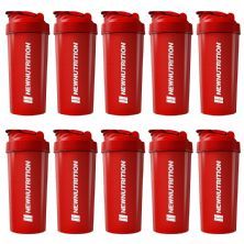 Kit 10X Coqueteleira - 600ml Vermelho - Newnutrition