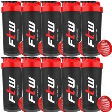 Kit 10X Coqueteleira - 700ml Preta - FTW