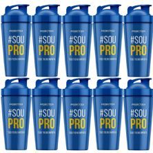 Kit 10X Coqueteleira Alum�nio Steel - 750ml Azul - Probi�tica