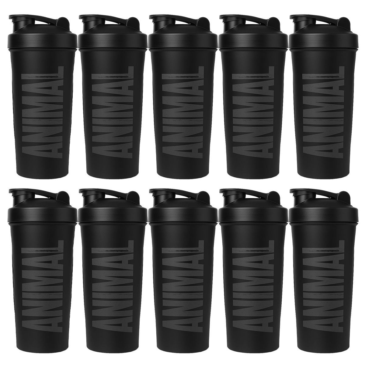 Kit 10X Coqueteleira Animal - 600ml Preta - Universal Nutrition