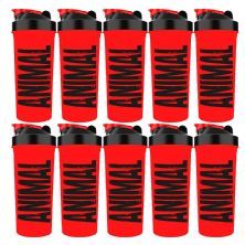 Kit 10X Coqueteleira Animal - 600ml Vermelha - Universal Nutrition