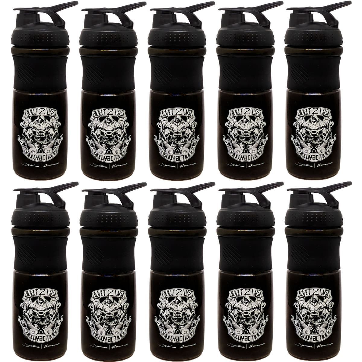 Kit 10X Coqueteleira Built 2 Last - 760ml Preto - BodyAction