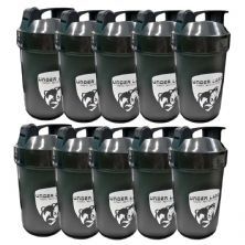 Kit 10X Coqueteleira com Compartimento - 500ml Preto - Under Labz