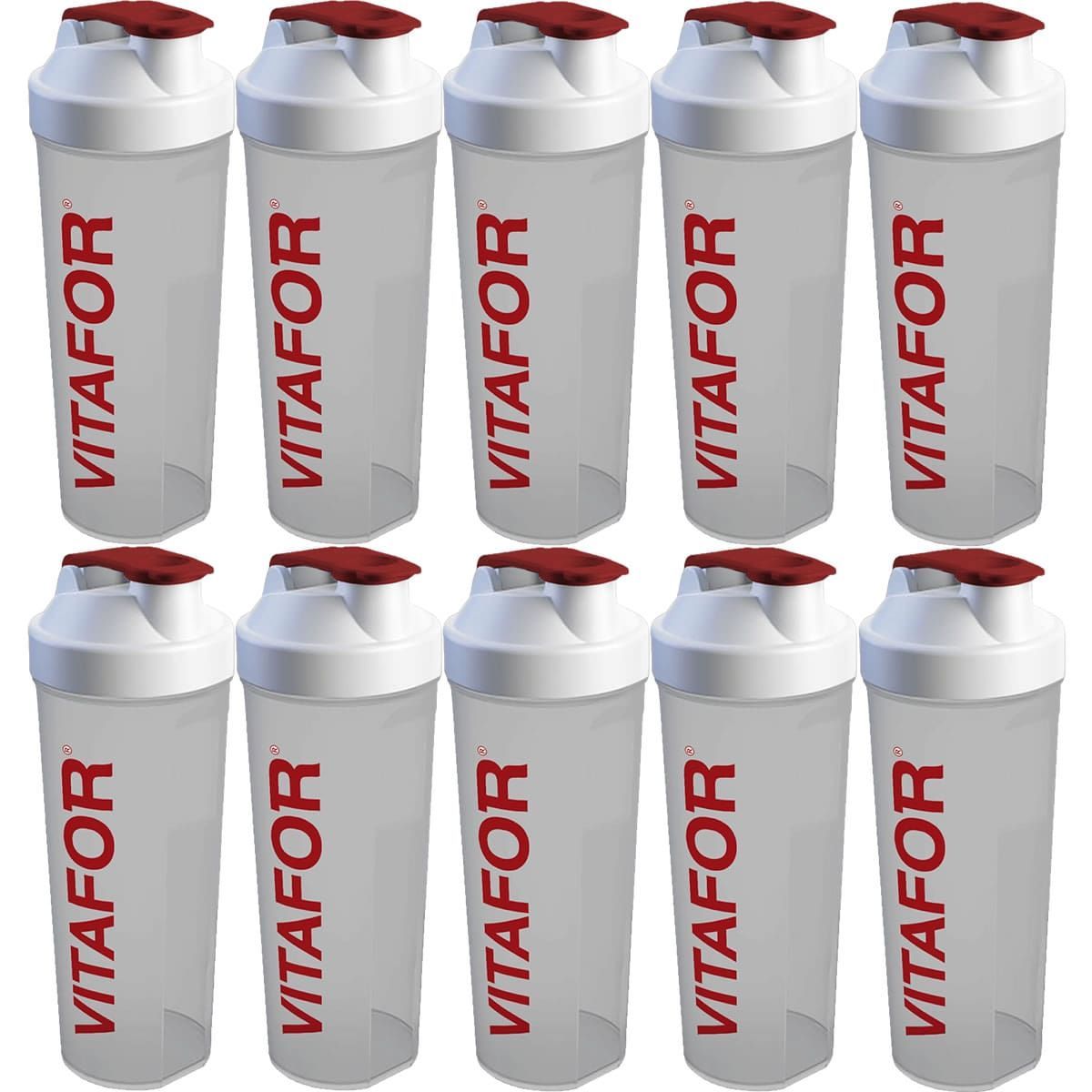 Kit 10X Coqueteleira Sa�de com Vitafor - 600ml  Transparente  - Vitafor