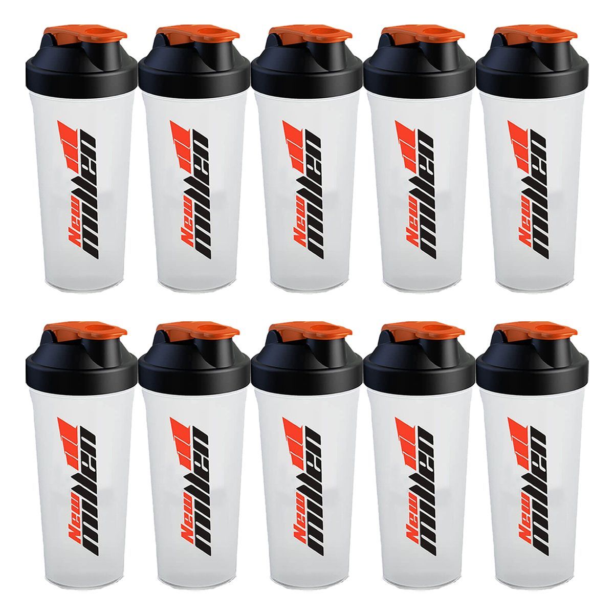 Kit 10X Coqueteleira Simples - 600ml Transparente - New Millen