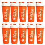 Kit 10X Coqueteleira Slim - 600ml Laranja E Branca - True Source
