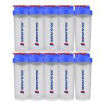 Kit 10X Coqueteleira Slim - 600ml Transparente e Azul -  NewNutrition