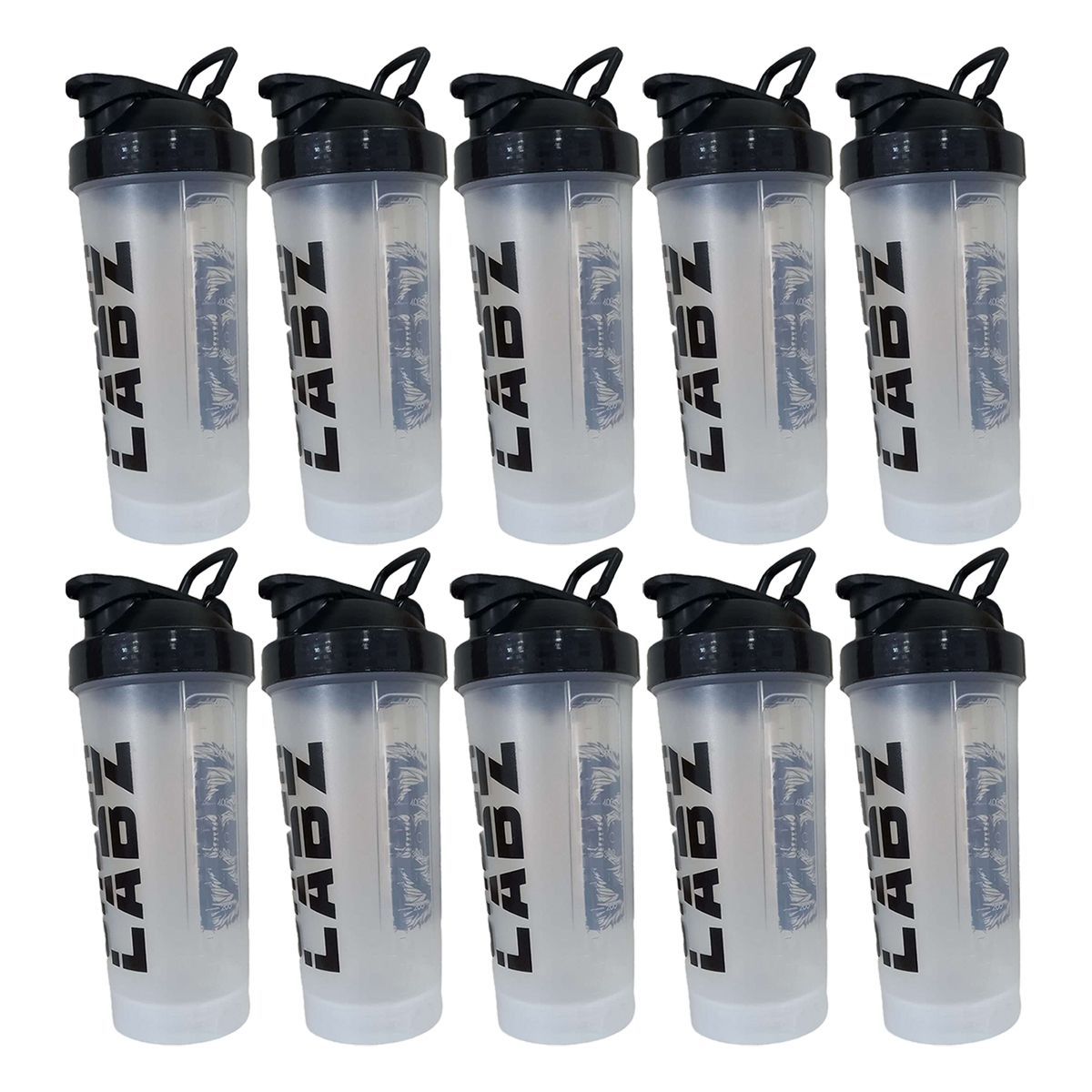 Kit 10X Coqueteleira Slim - 600ml Transparente - Under Labz