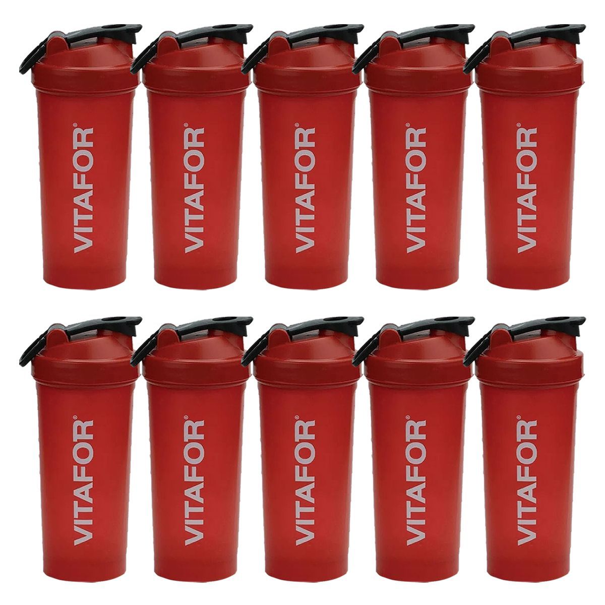 Kit 10X Coqueteleira Vermelha - 700ml Vermelho - Vitafor