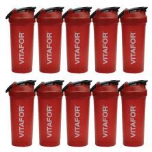 Kit 10X Coqueteleira Vermelha - 700ml Vermelho - Vitafor