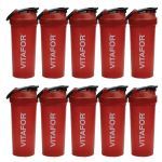 Kit 10X Coqueteleira Vermelha - 700ml Vermelho - Vitafor