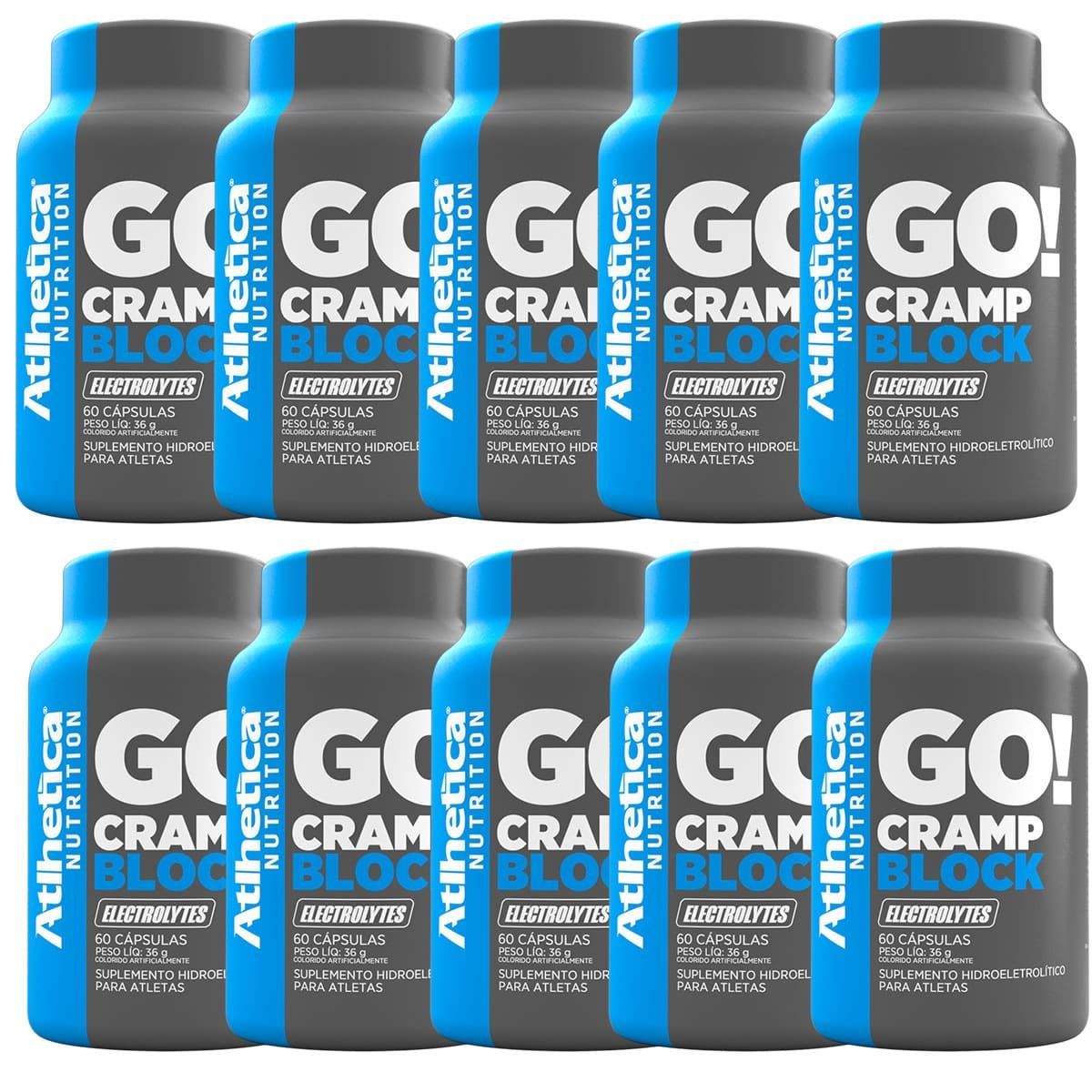 Kit 10X Cramp Block Endurance Series - 60 C�psulas - Atlhetica Nutrition