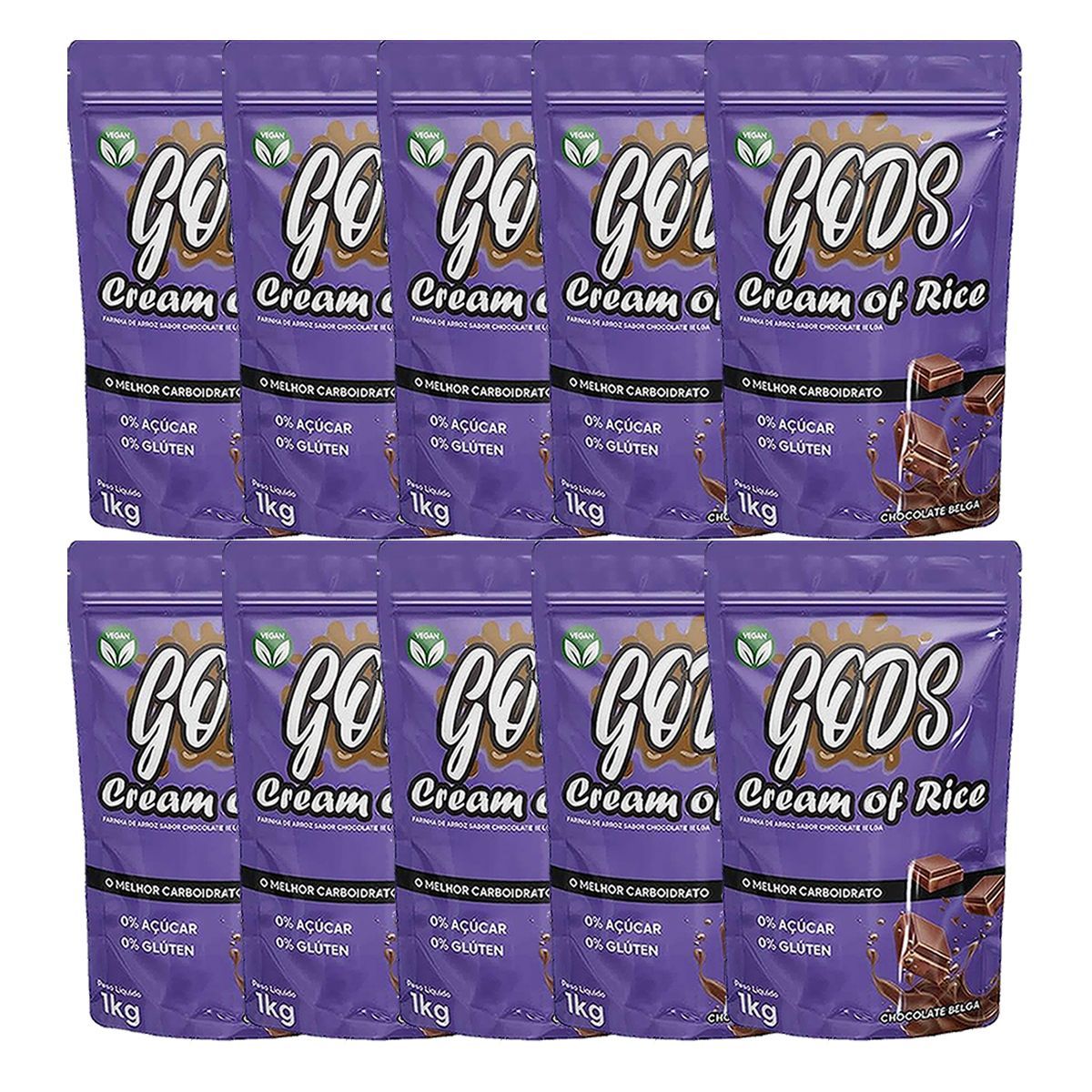 Kit 10X Cream of Rice - 1000g Refil Chocolate - Canibal
