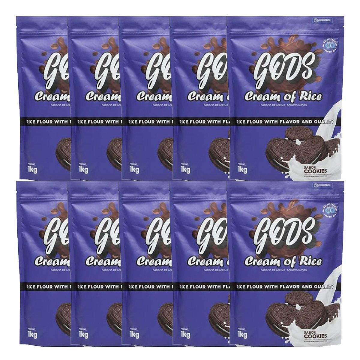 Kit 10X Cream of Rice - 1000g Refil Cookies - Canibal