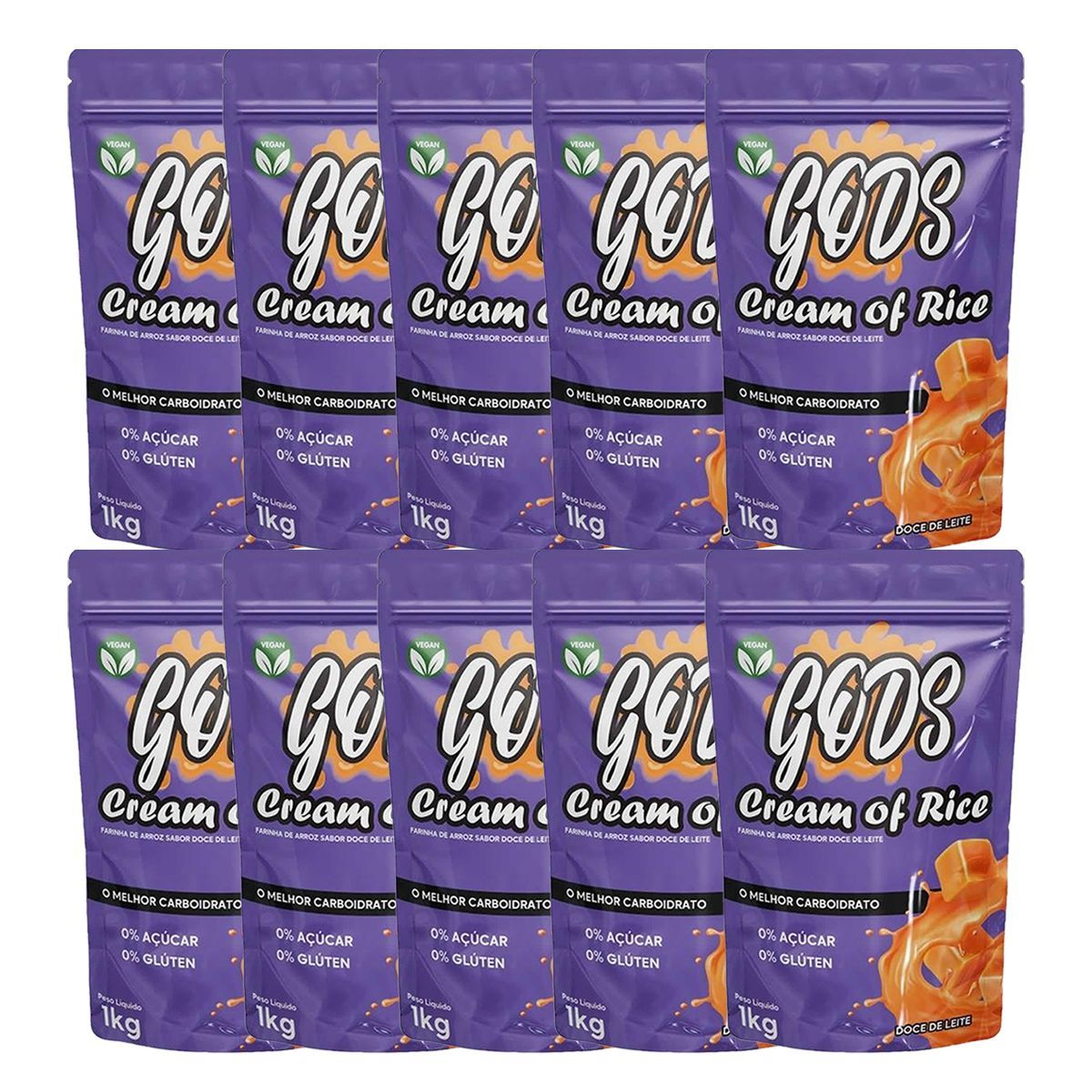 Kit 10X Cream of Rice - 1000g Refil Doce de Leite - Canibal