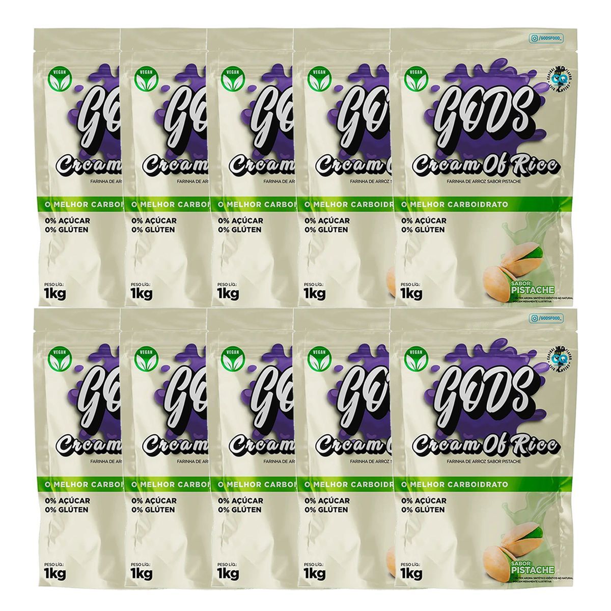 Kit 10X Cream of Rice - 1000g Refil Pistache - Canibal	