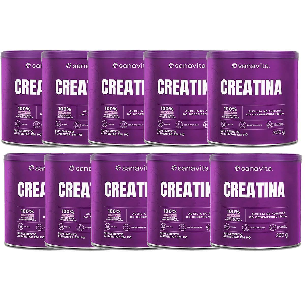 Kit 10X Creatina - 300g - Sanavita