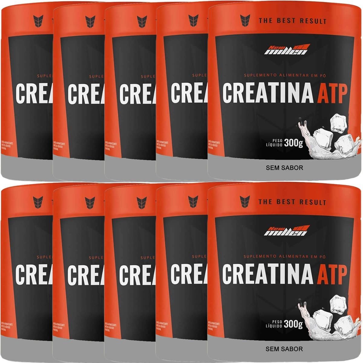 Kit 10X Creatina ATP - 300g Sem Sabor - New Millen