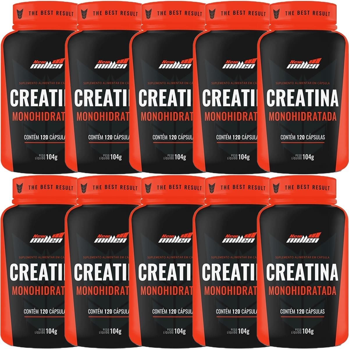 Kit 10X Creatina Monohydrate - 120 C�psulas - New Millen