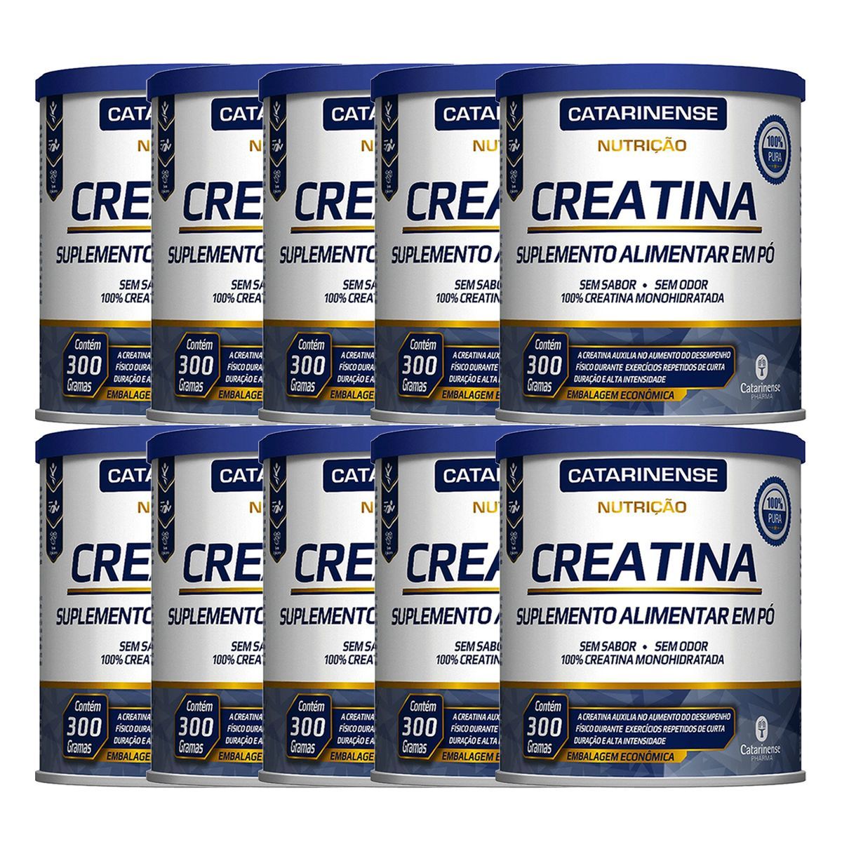 Kit 10X Creatina Nutri��o - 300g Neutro - Catarinense