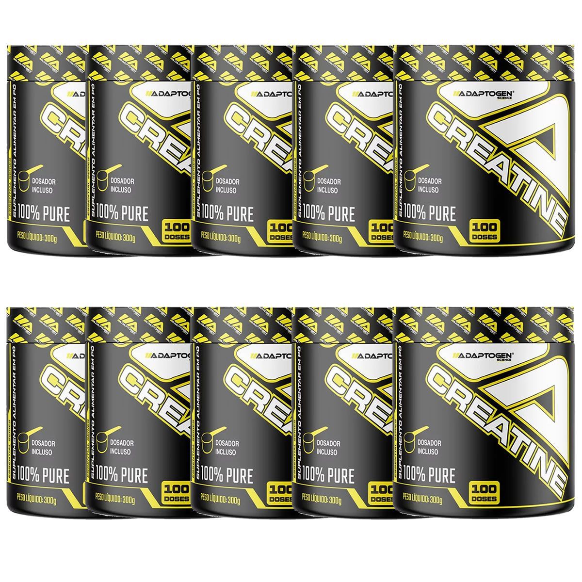 Kit 10X Creatine Platinum Series  - 300g - Adaptogen
