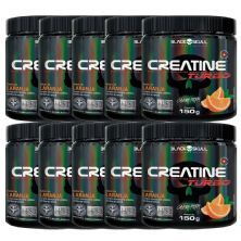 Kit 10X Creatine Turbo Monohidratada - 150g Laranja - Black Skull
