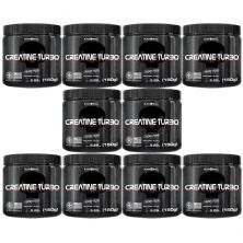 Kit 10X Creatine Turbo Monohidratada - 150g Sem Sabor - Black Skull