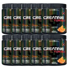 Kit 10X Creatine Turbo Monohidratada - 300g Laranja - Black Skull