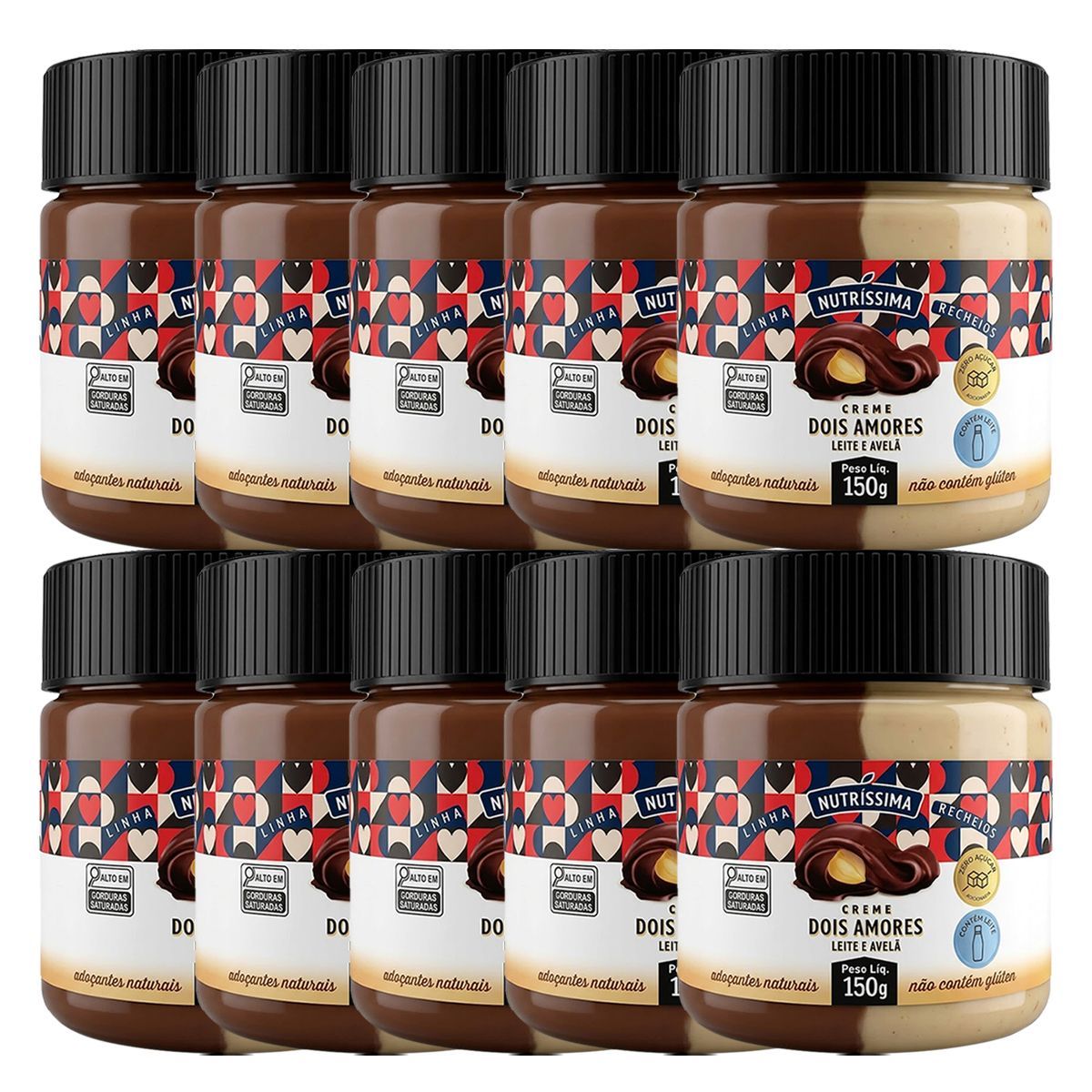 Kit 10X Creme Dois Amores - 150g Leite e Avel� - Nutrissima