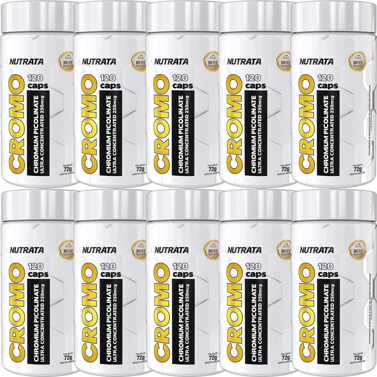 Kit 10X Cromo 100% - 120 C�psulas - Nutrata