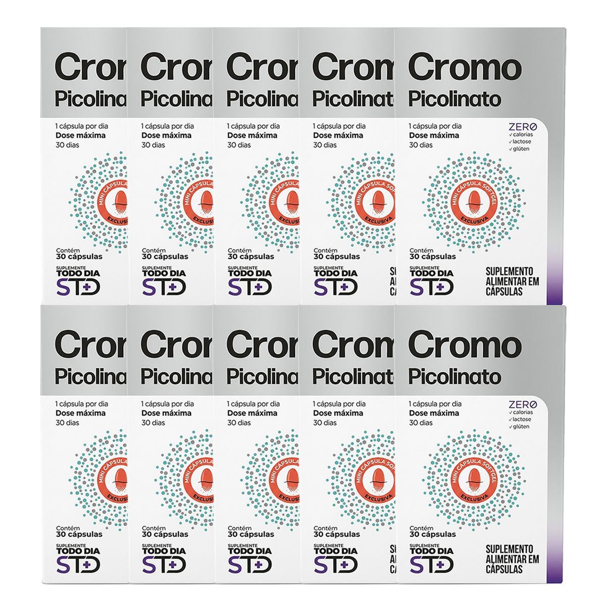Kit 10X Cromo Picolinato - 30 C�psulas - Katigu�