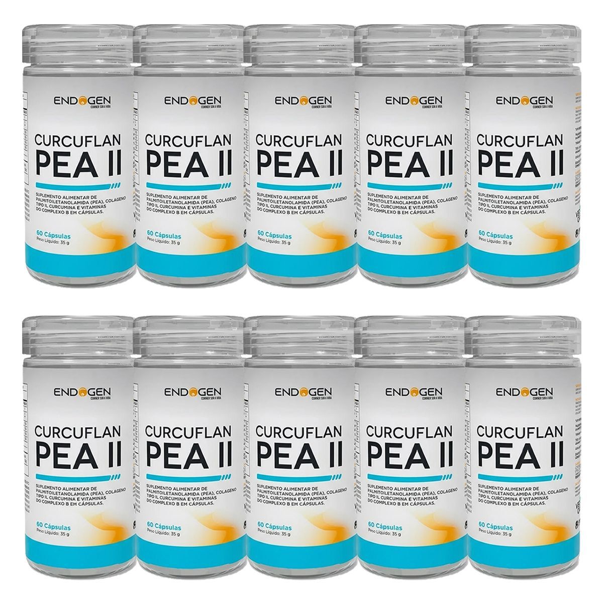 Kit 10X Curcuflan PEA II - 60 C�psulas - Endogen