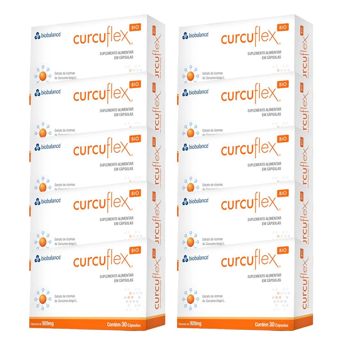Kit 10X Curcuflex - 30 C�psulas 920mg - Biobalance