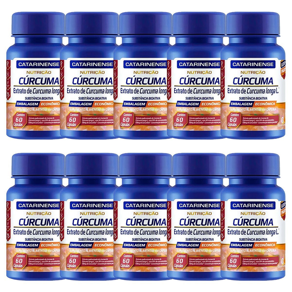 Kit 10X C�rcuma - 60 C�psulas - Catarinense Nutri��o
