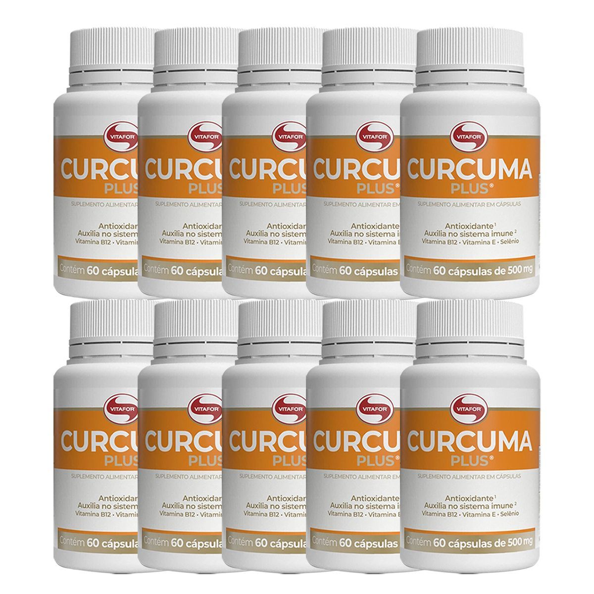 Kit 10X Curcuma Plus - 60 C�psulas Softgel - Vitafor