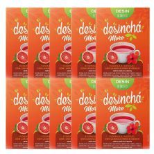 Kit 10X Desincha Moro - 10 Sach�s Laranja Moro e Hibisco - Desinch�