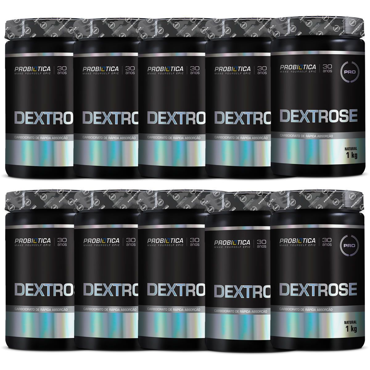 Kit 10X Dextrose - 1000g Natural - Probi�tica