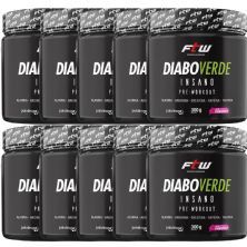 Kit 10X Diabo Verde Insano Pre - Workout - 300g Sabor Energ�tico - FTW