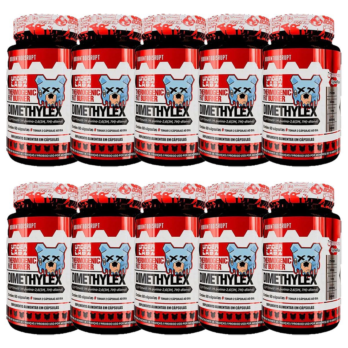 Kit 10X Dimethylex - 60 C�psulas - Under Labz