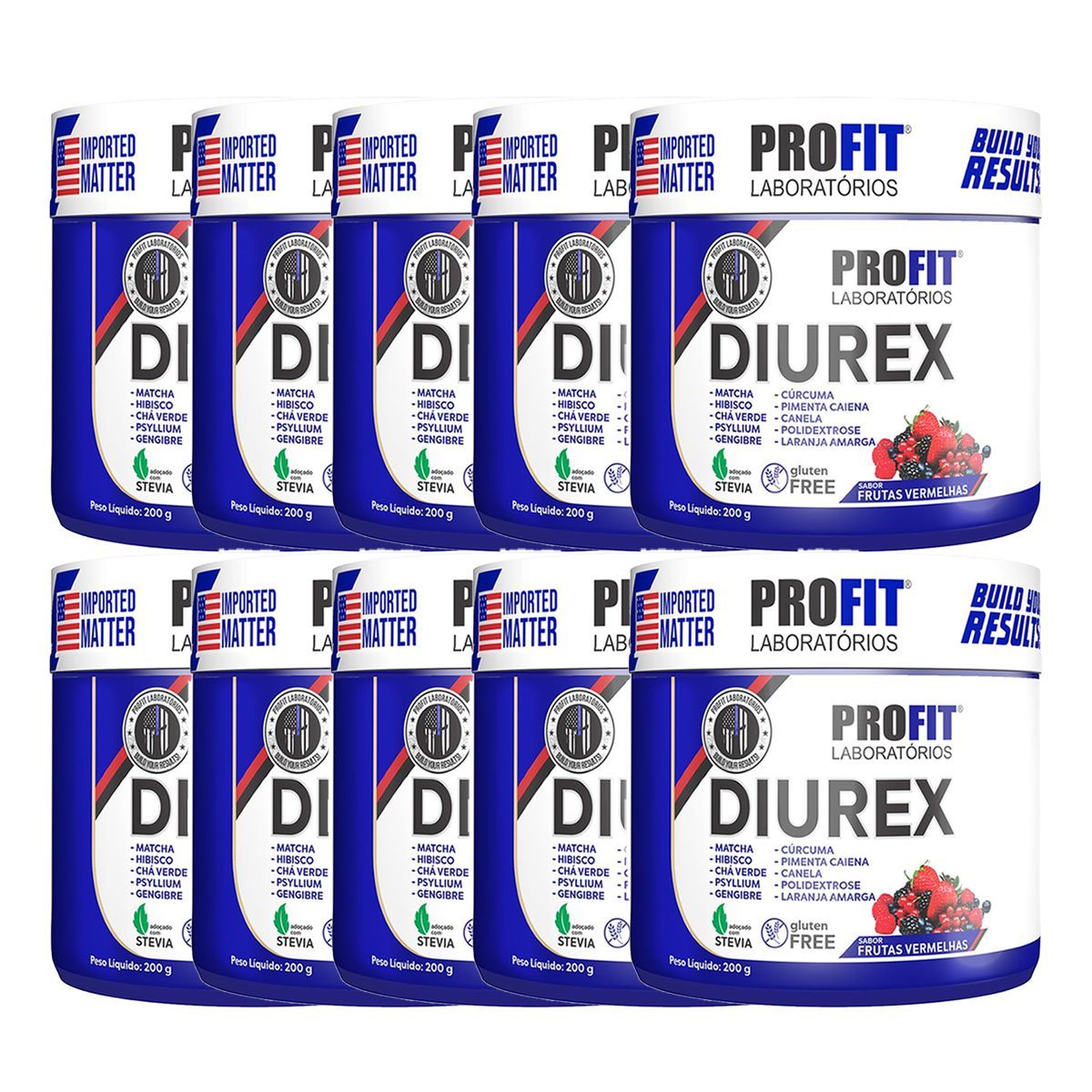 Kit 10X Diurex - 200g Frutas Vermelhas - Profit Laborat�rios