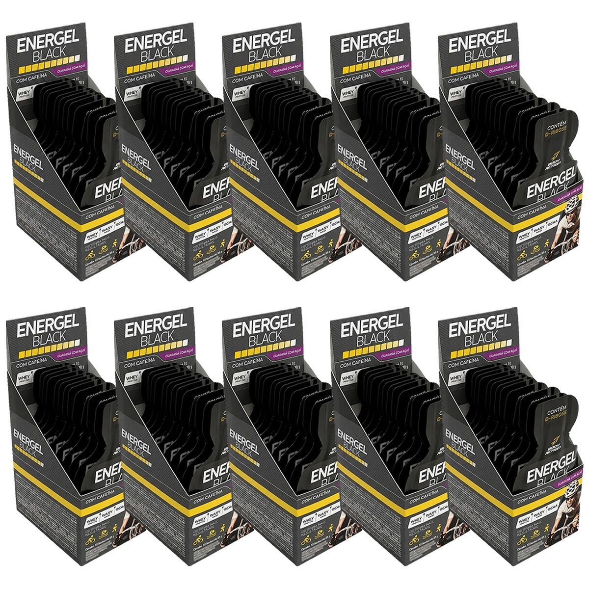 Kit 10X Energel Black - 10 Sach�s Guaran� c/ a�a� - BodyAction