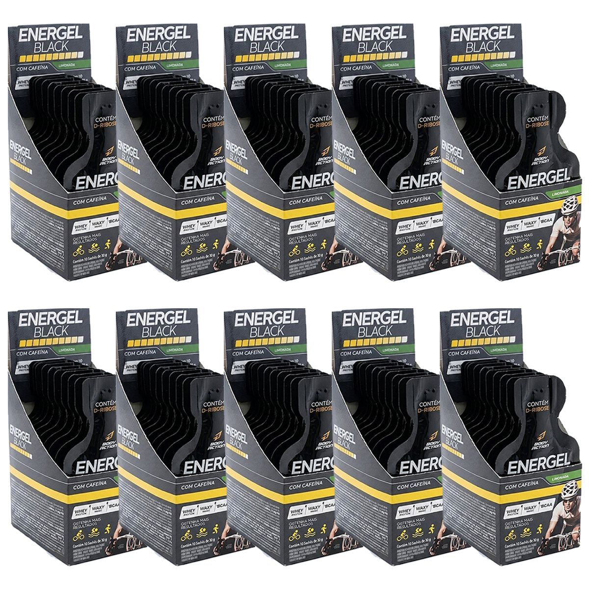 Kit 10X Energel Black - 10 Sach�s Limonada - BodyAction