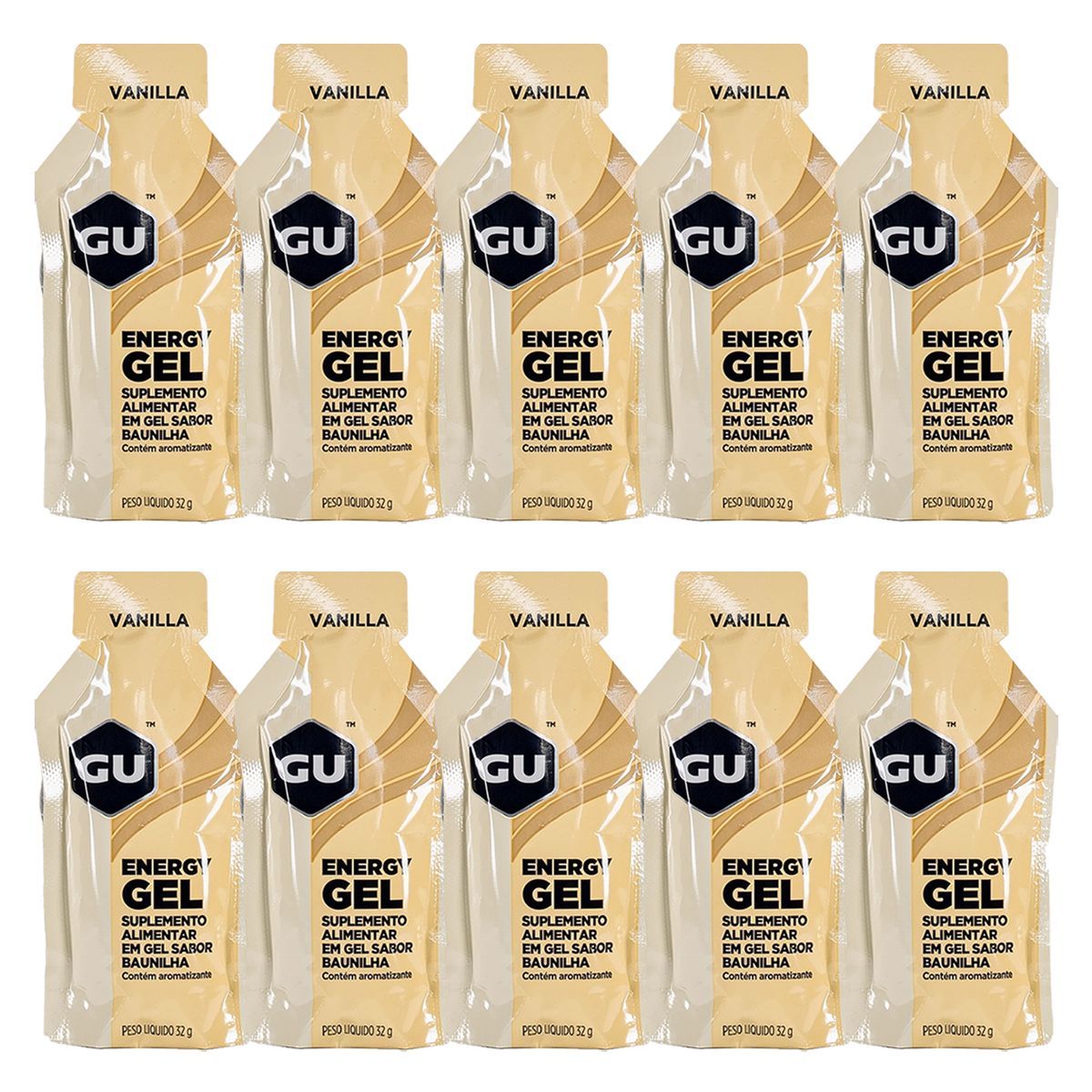 Kit 10X Energy Gel - 1 Sach� 32g Vanilla - GU