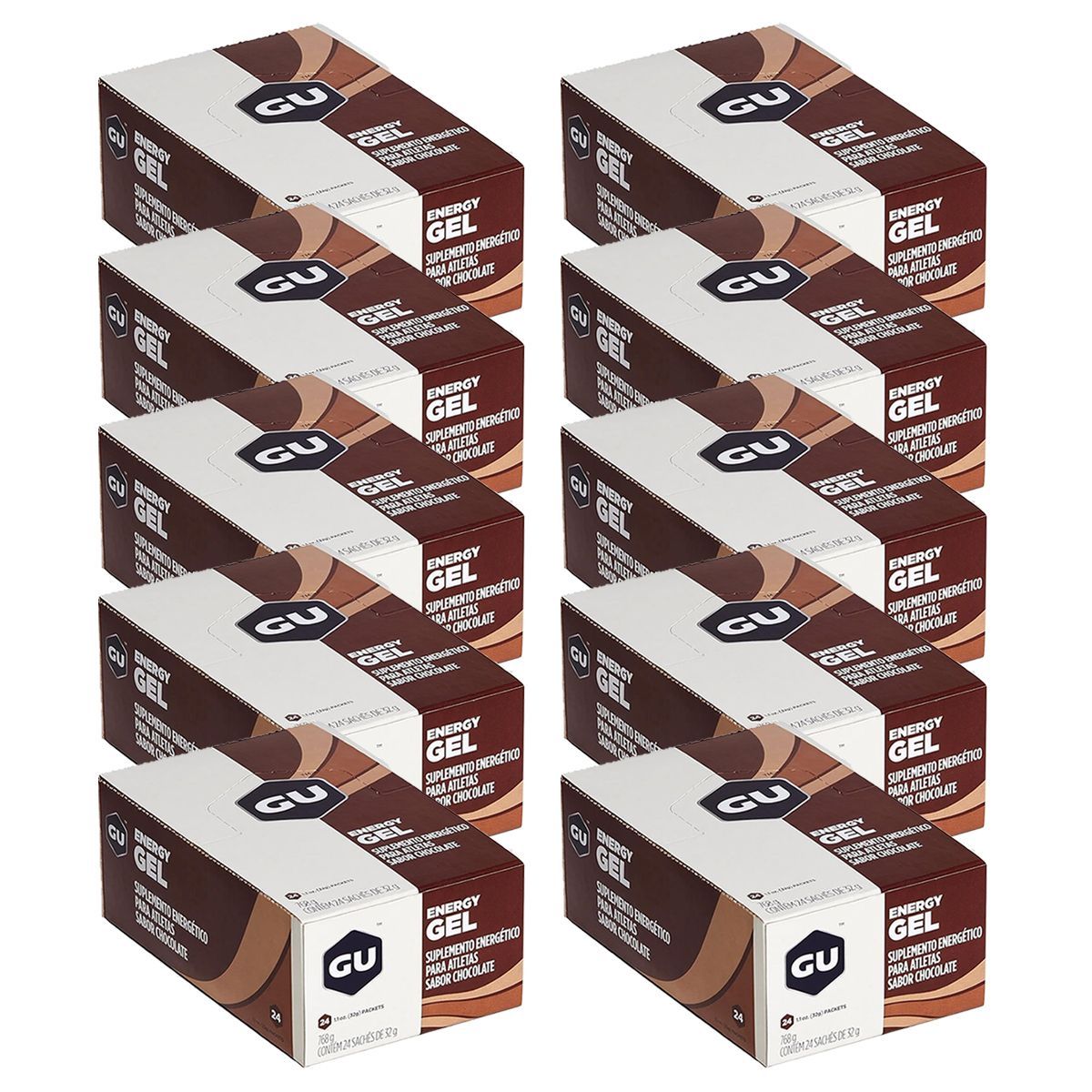 Kit 10X Energy Gel - 24 Sach�s 32g Chocolate - GU