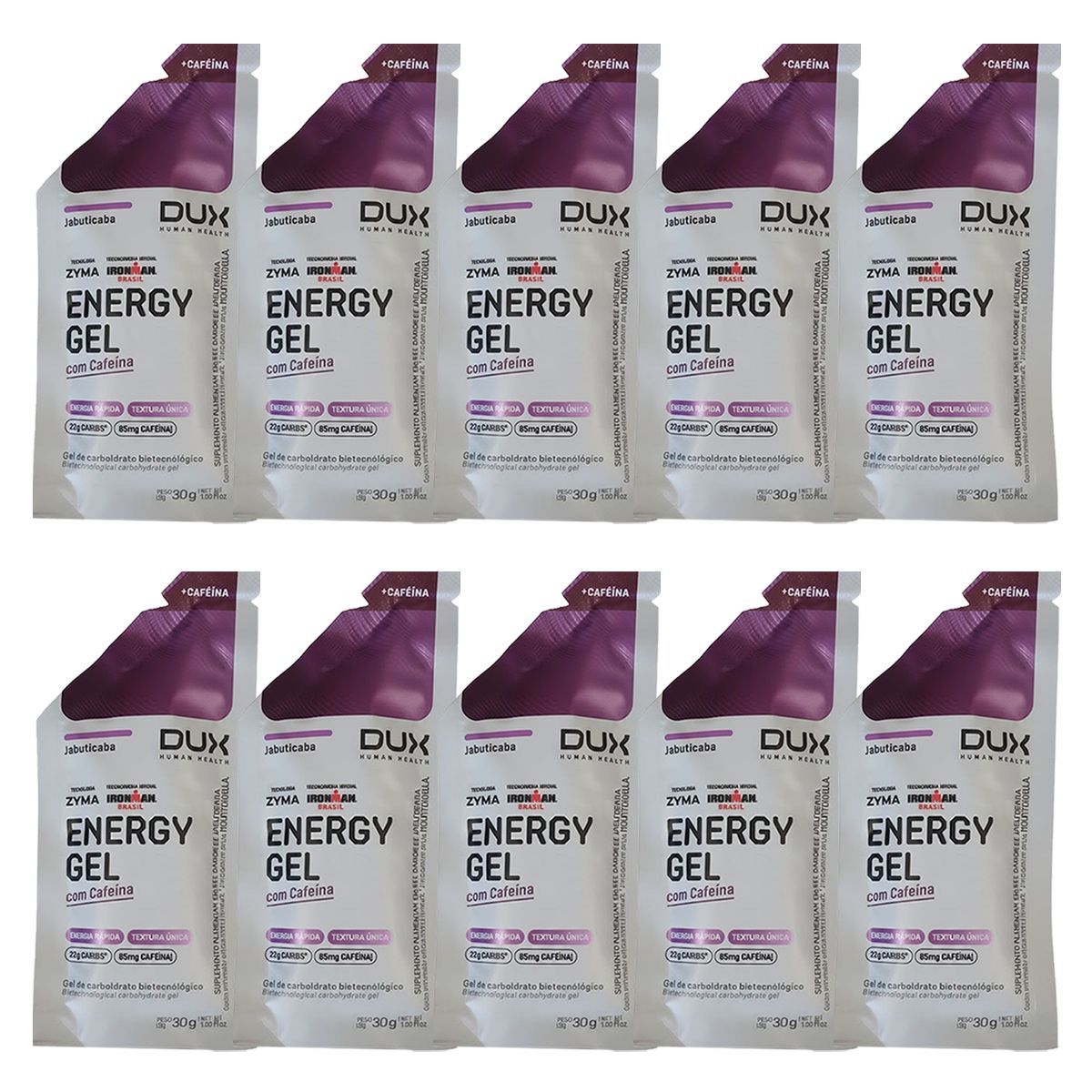 Kit 10X Energy Gel com Cafe�na - 1 Unidade 30g Jabuticaba - Dux Nutrition
