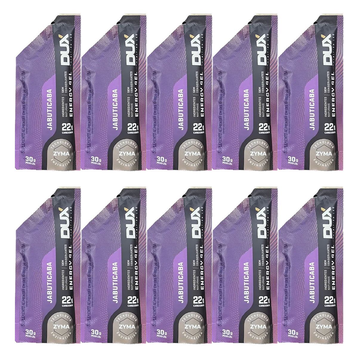Kit 10X Energy Gel sem Cafe�na - 1 Unidade 30g Jabuticaba - Dux Nutrition
