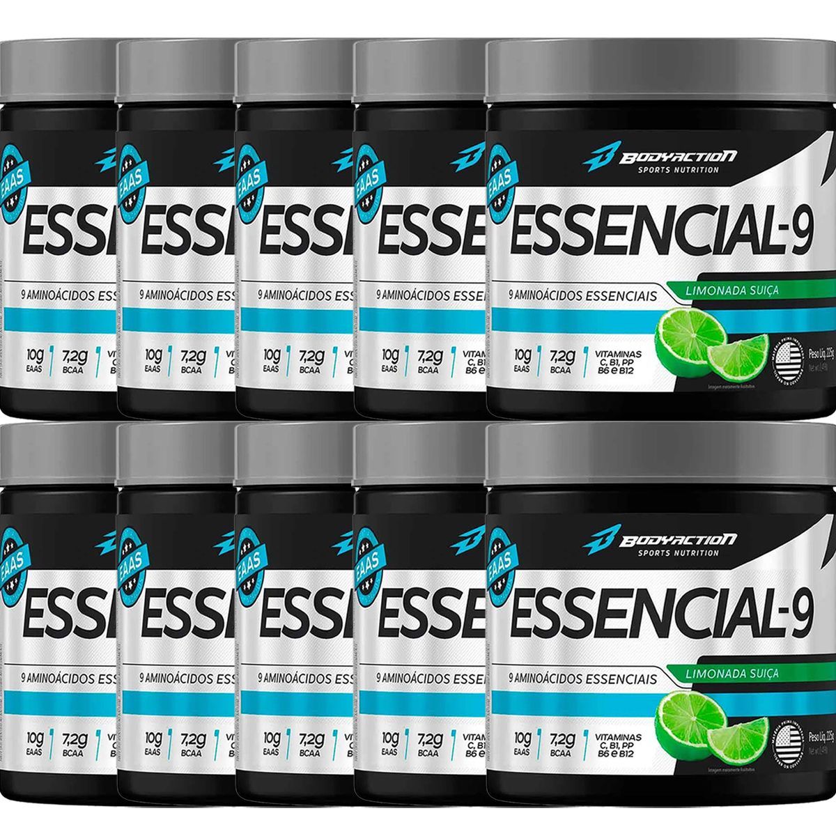 Kit 10X Essencial-9 - 225g Limonada Sui�a - Body Action